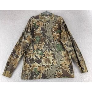 RedHead Shirt Men Size XL Brown Camo Long Sleeve Vintage Hunting Outdoors Cotton